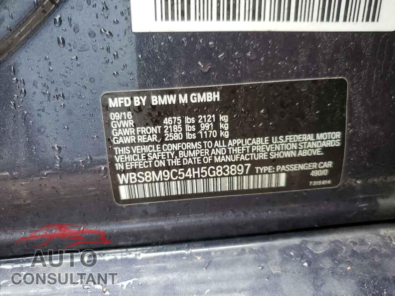 BMW M3 2017 - WBS8M9C54H5G83897