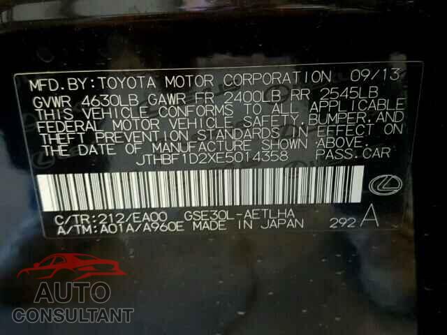 LEXUS IS250 2014 - JTHBF1D2XE5014358