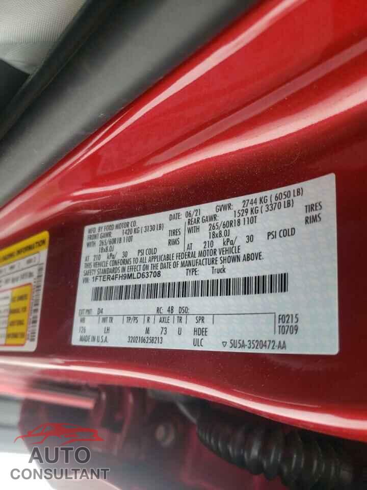 FORD RANGER 2021 - 1FTER4FH9MLD63708