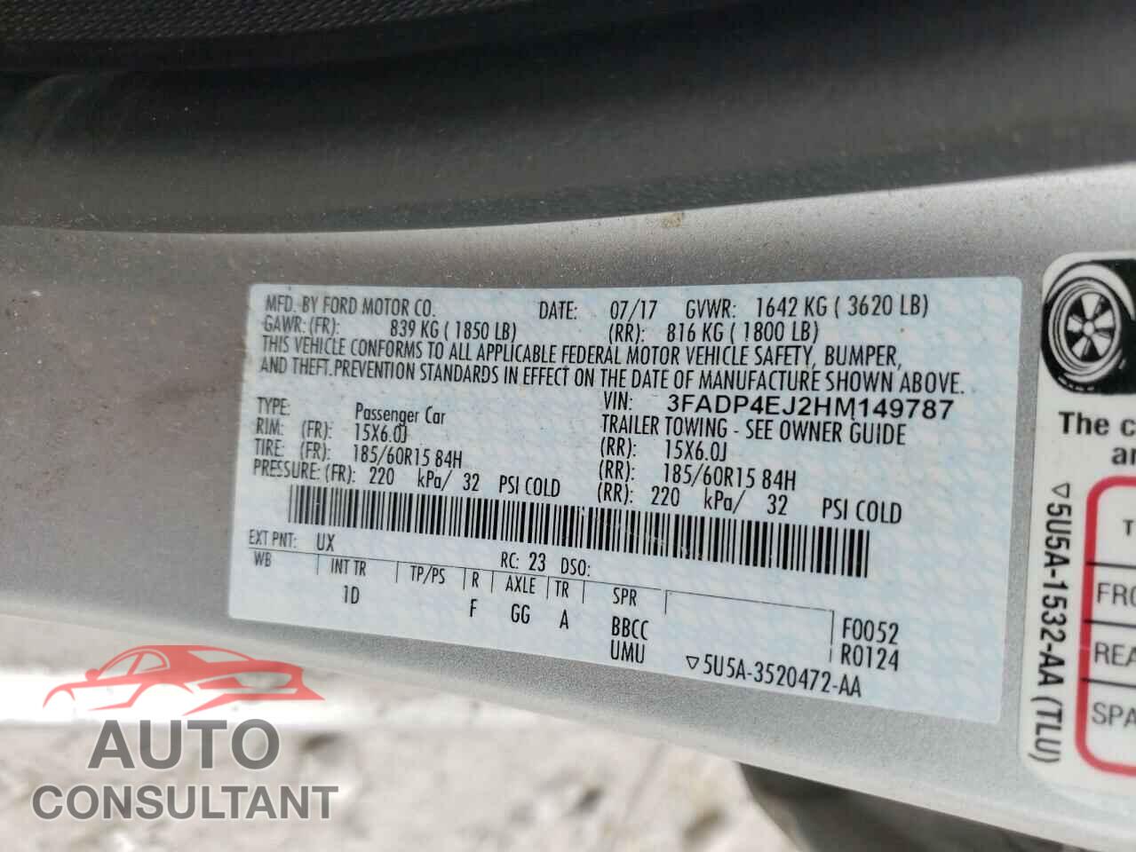 FORD FIESTA 2017 - 3FADP4EJ2HM149787