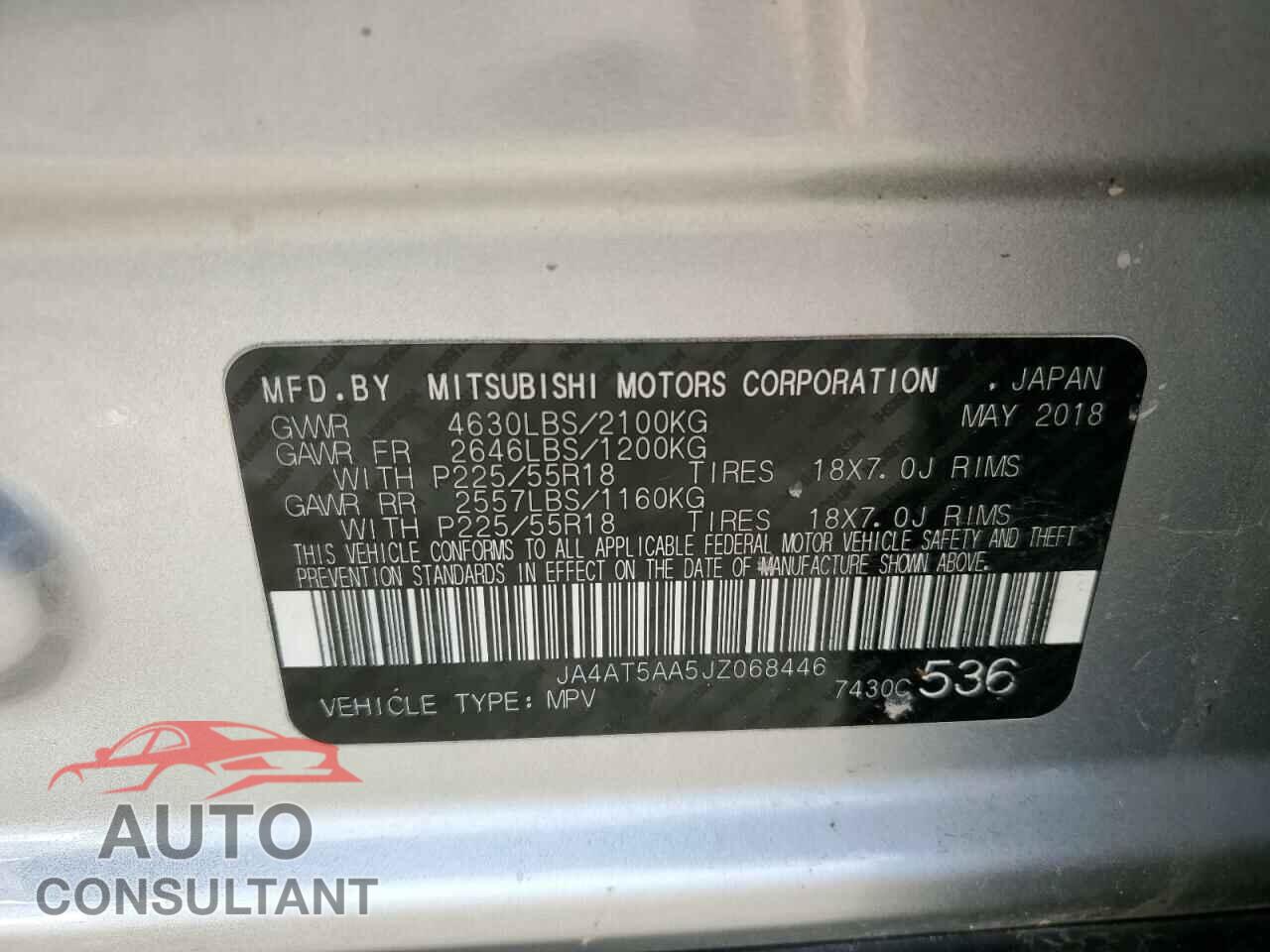 MITSUBISHI ECLIPSE 2018 - JA4AT5AA5JZ068446