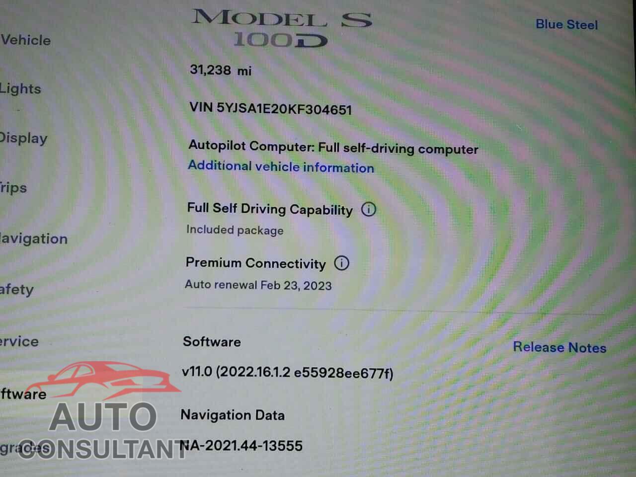 TESLA MODEL S 2019 - 5YJSA1E20KF304651