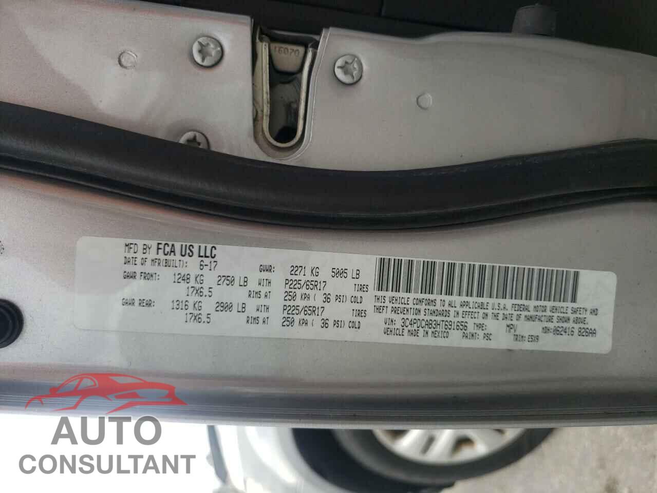 DODGE JOURNEY 2017 - 3C4PDCAB3HT691656