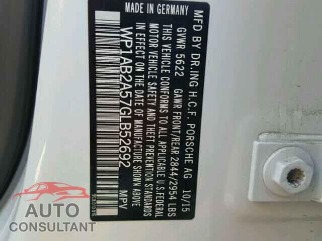 PORSCHE MACAN 2016 - WP1AB2A57GLB52692