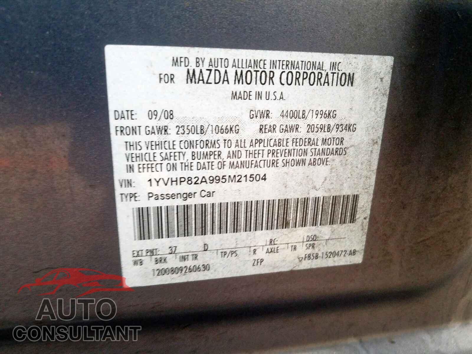 MAZDA 6 2009 - JM3KFADM5L0732002
