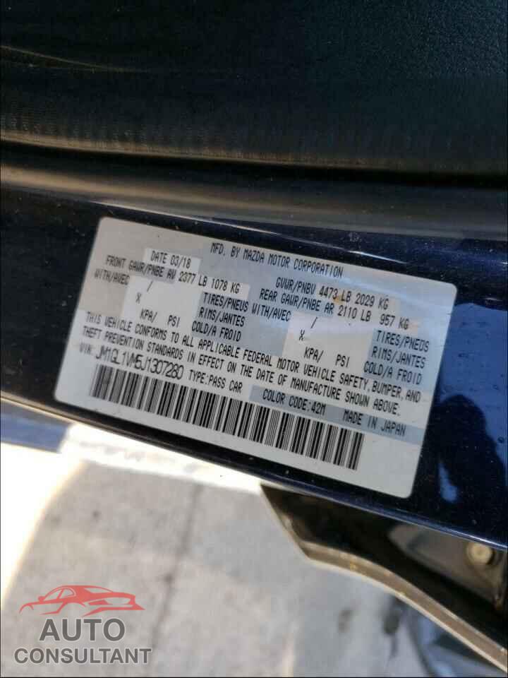 MAZDA 6 2018 - JM1GL1VM5J1307280
