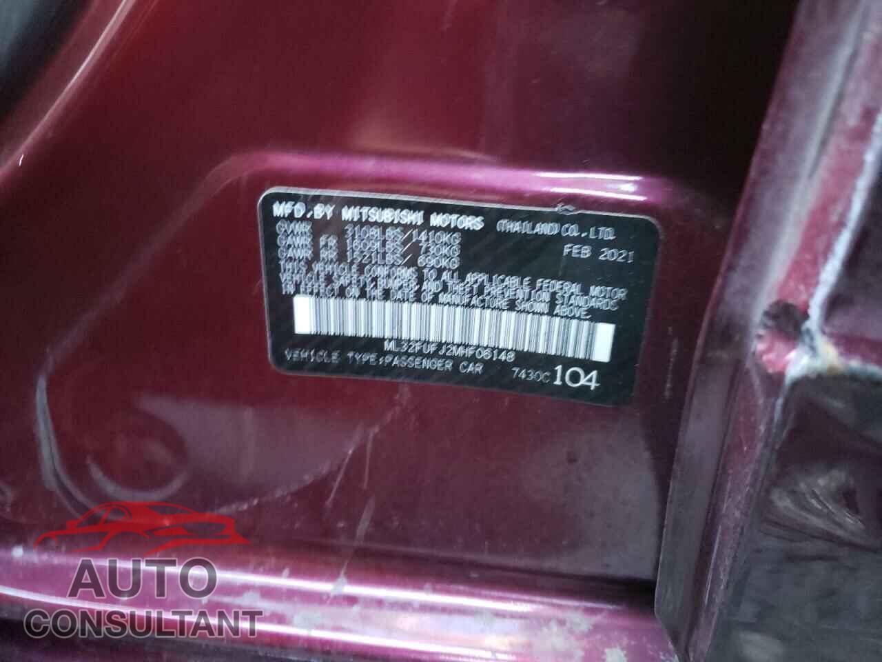 MITSUBISHI MIRAGE 2021 - ML32FUFJ2MHF06148