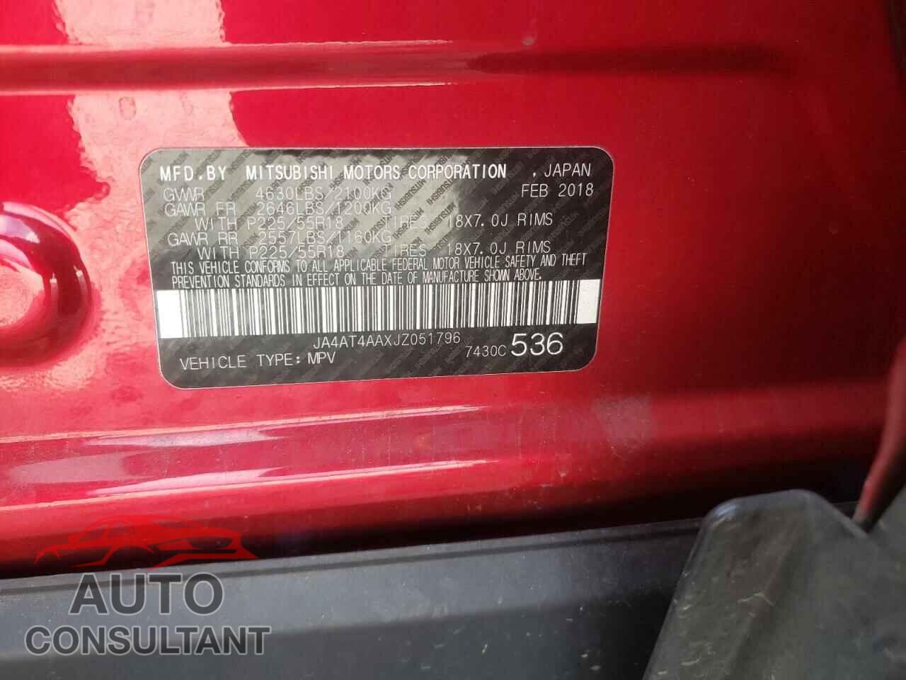 MITSUBISHI ECLIPSE 2018 - JA4AT4AAXJZ051796