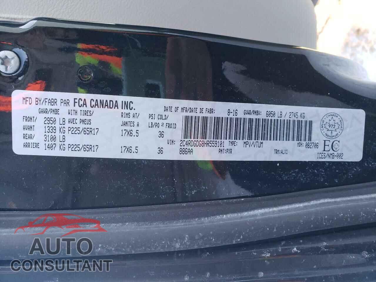 DODGE CARAVAN 2017 - 2C4RDGDG8HR559101