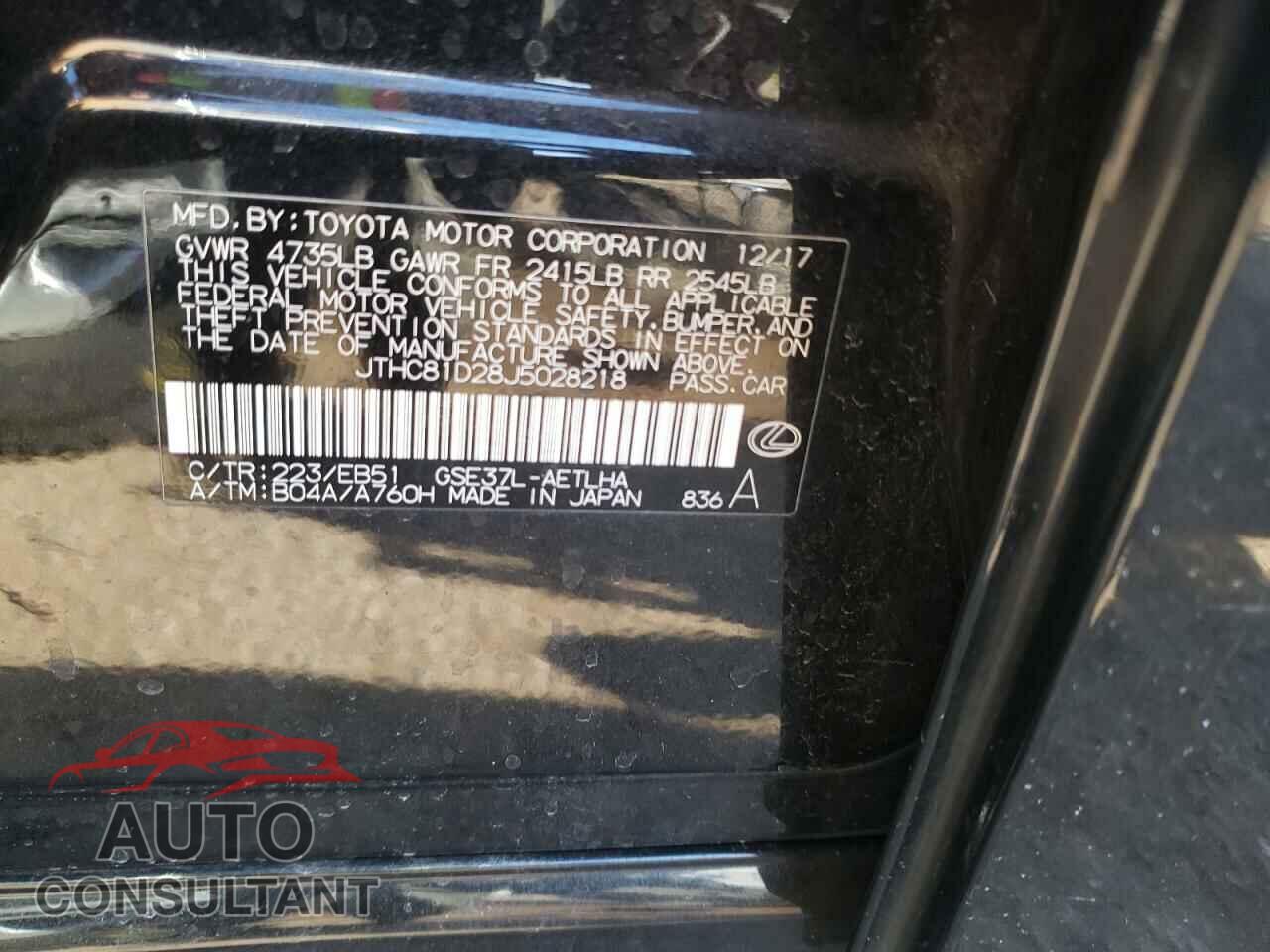 LEXUS IS 2018 - JTHC81D28J5028218