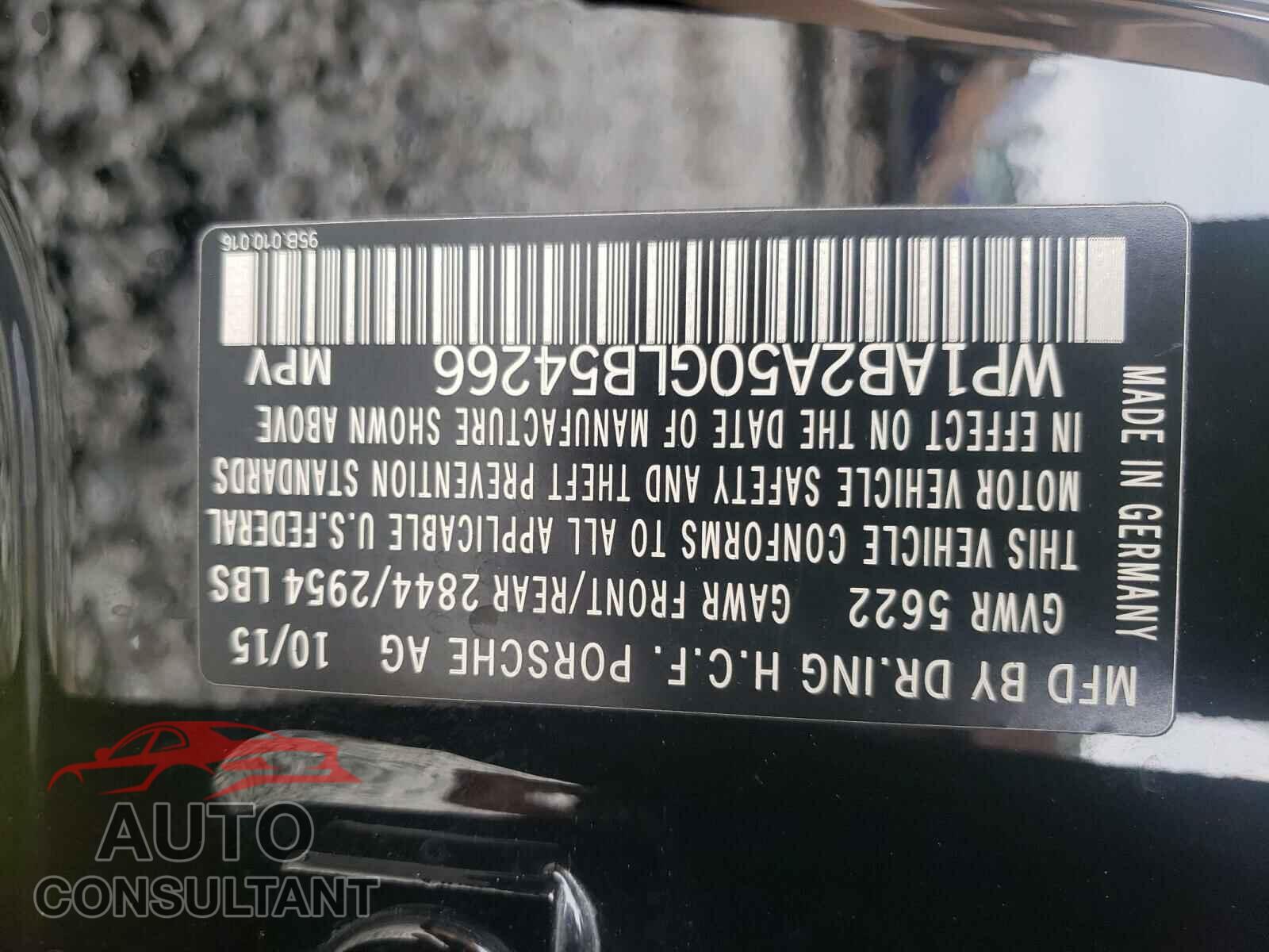 PORSCHE MACAN 2016 - WP1AB2A50GLB54266