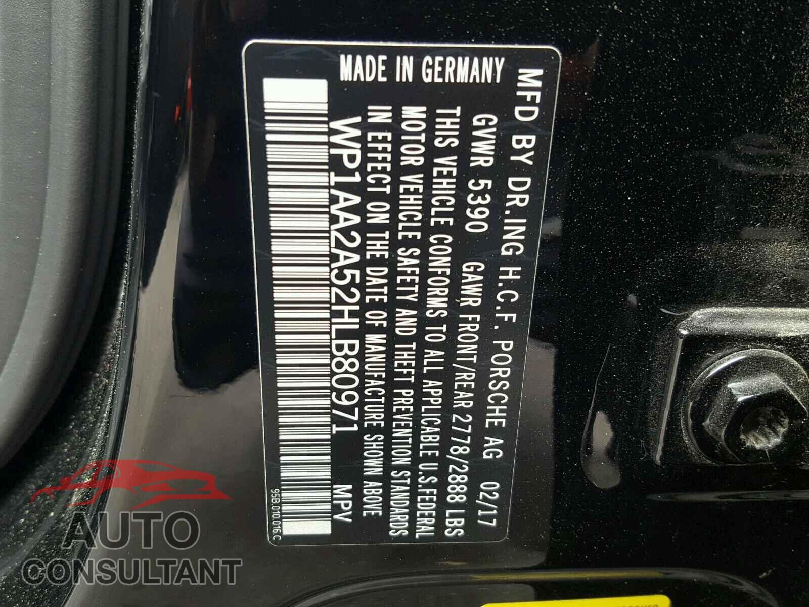 PORSCHE MACAN 2017 - WP1AA2A52HLB80971