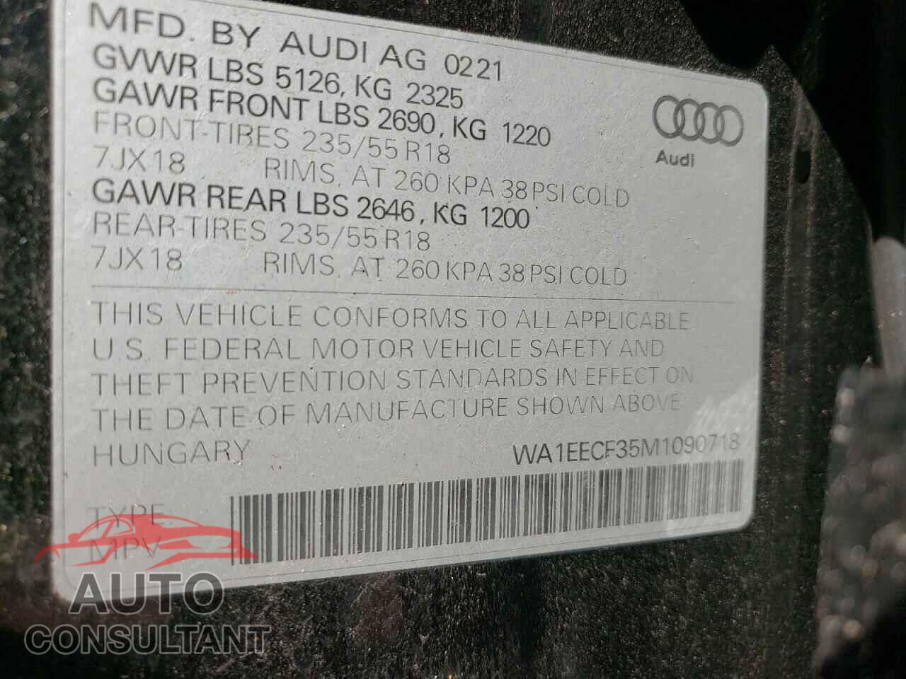 AUDI Q3 2021 - WA1EECF35M1090718