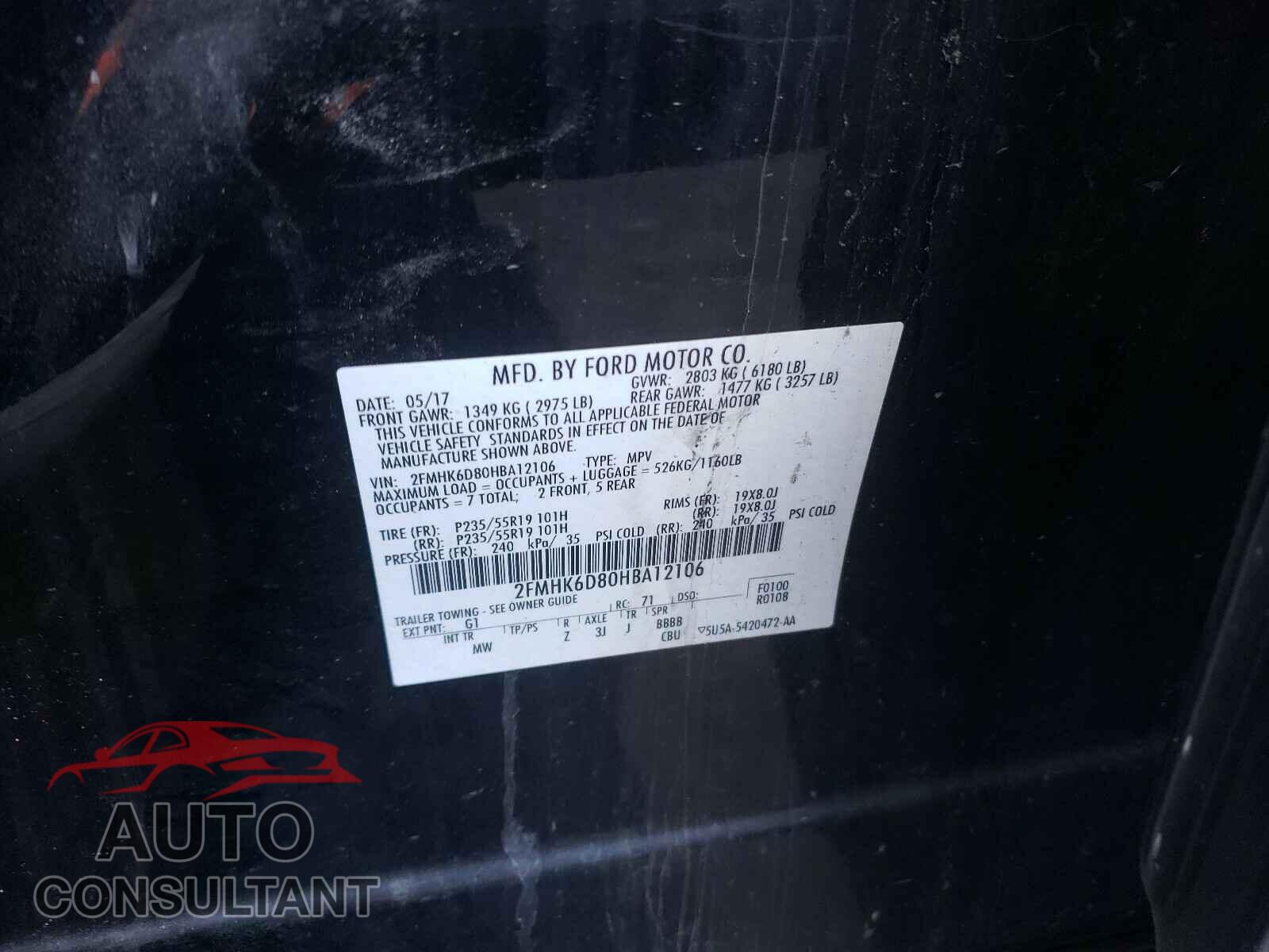 FORD FLEX 2017 - 2FMHK6D80HBA12106
