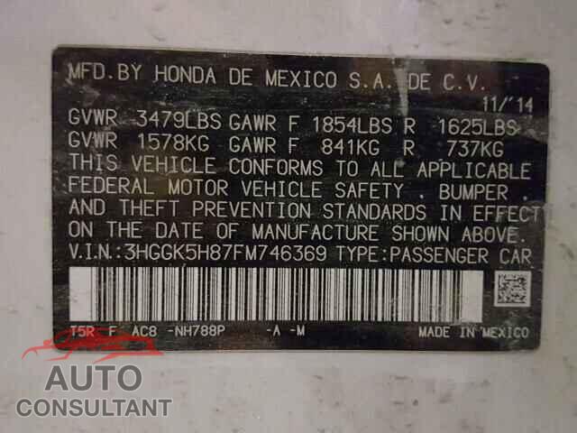 HONDA FIT 2015 - 2T2SZMDA3MC263292