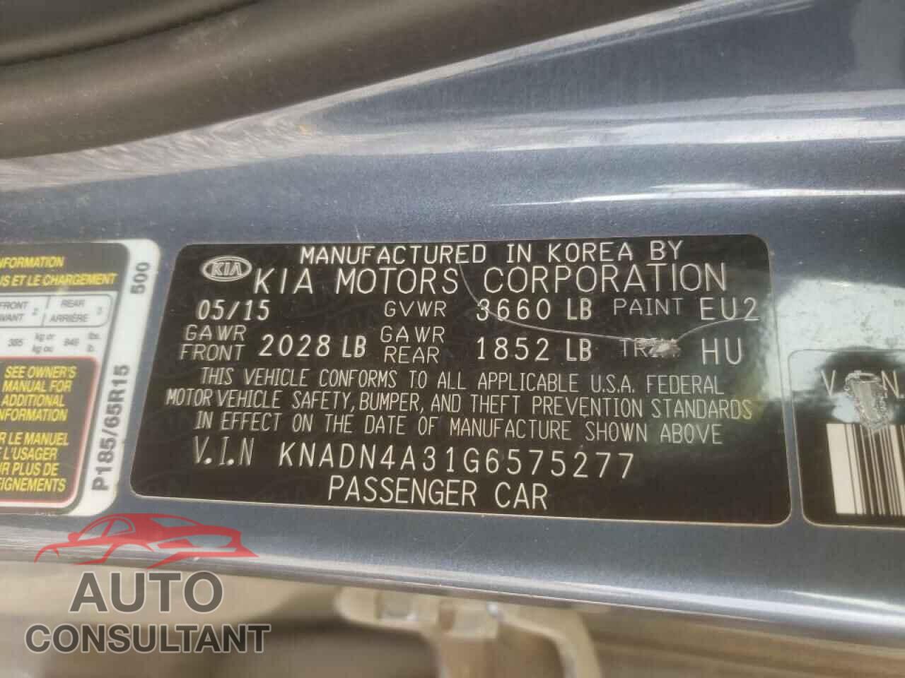 KIA RIO 2016 - KNDJP3A59J7541939