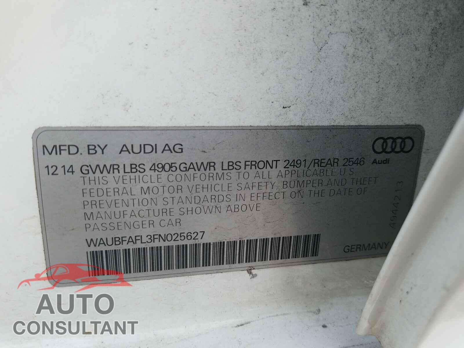 AUDI A4 2015 - 1FADP3F21GL264544