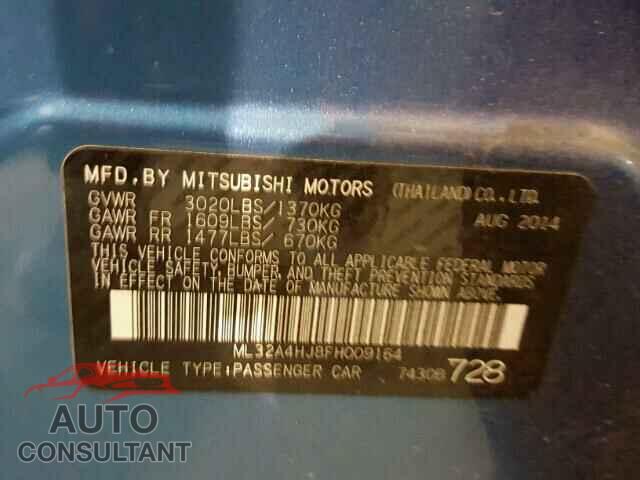 MITSUBISHI MIRAGE 2015 - ML32A4HJ8FH009164