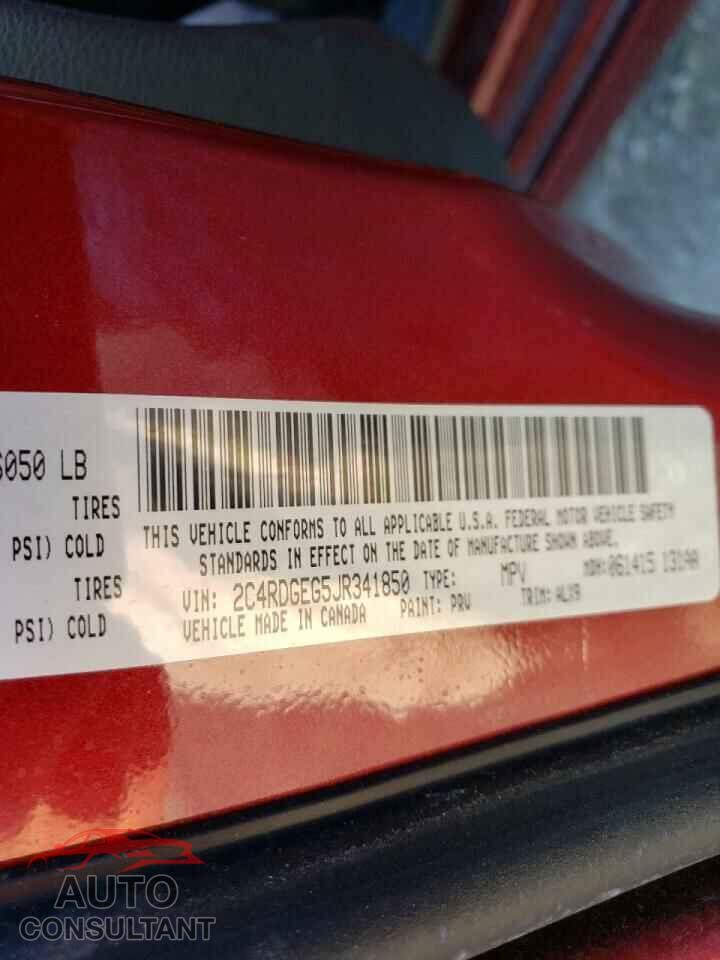 DODGE CARAVAN 2018 - 2C4RDGEG5JR341850