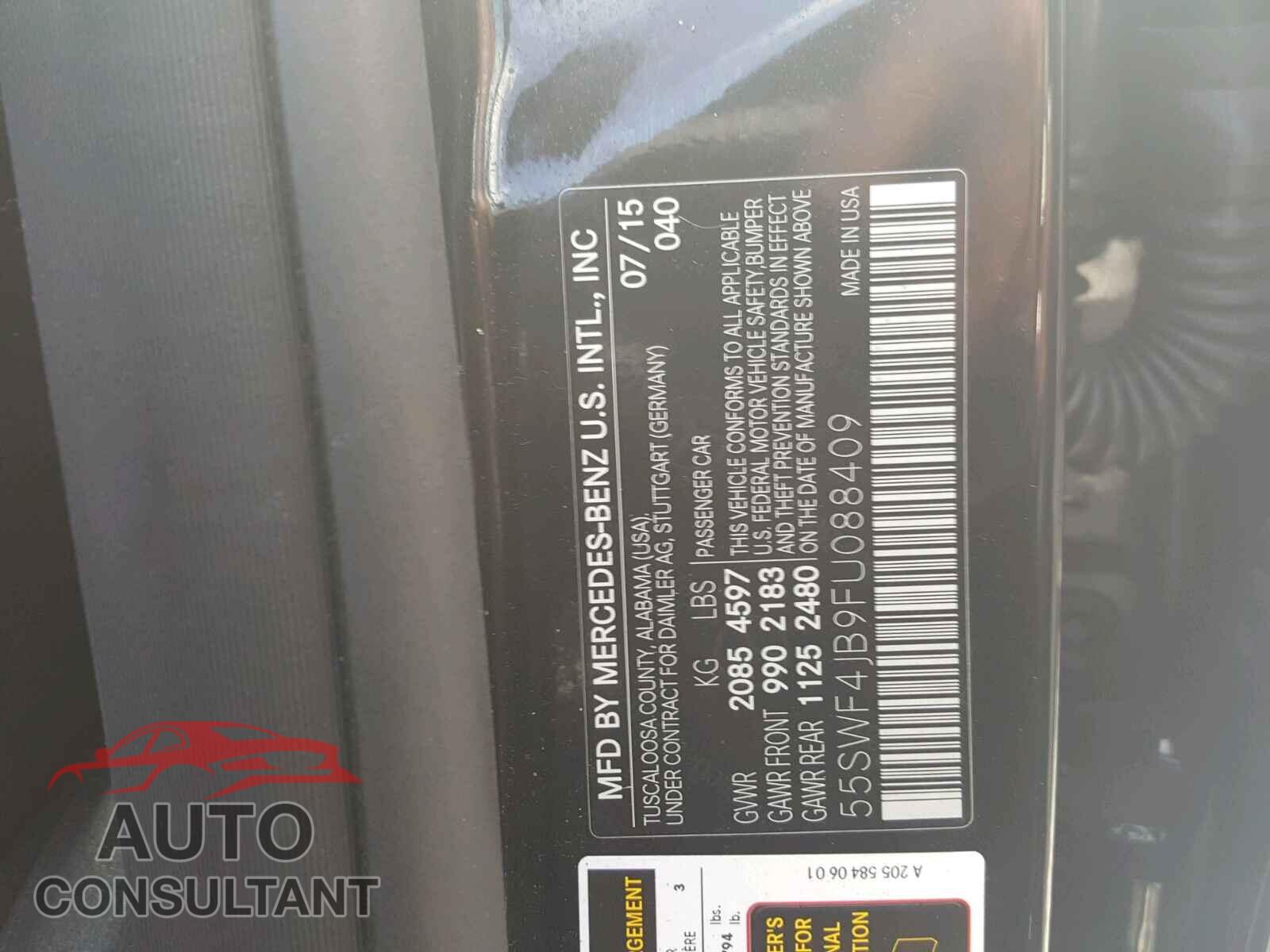 MERCEDES-BENZ C CLASS 2015 - 55SWF4JB9FU088409