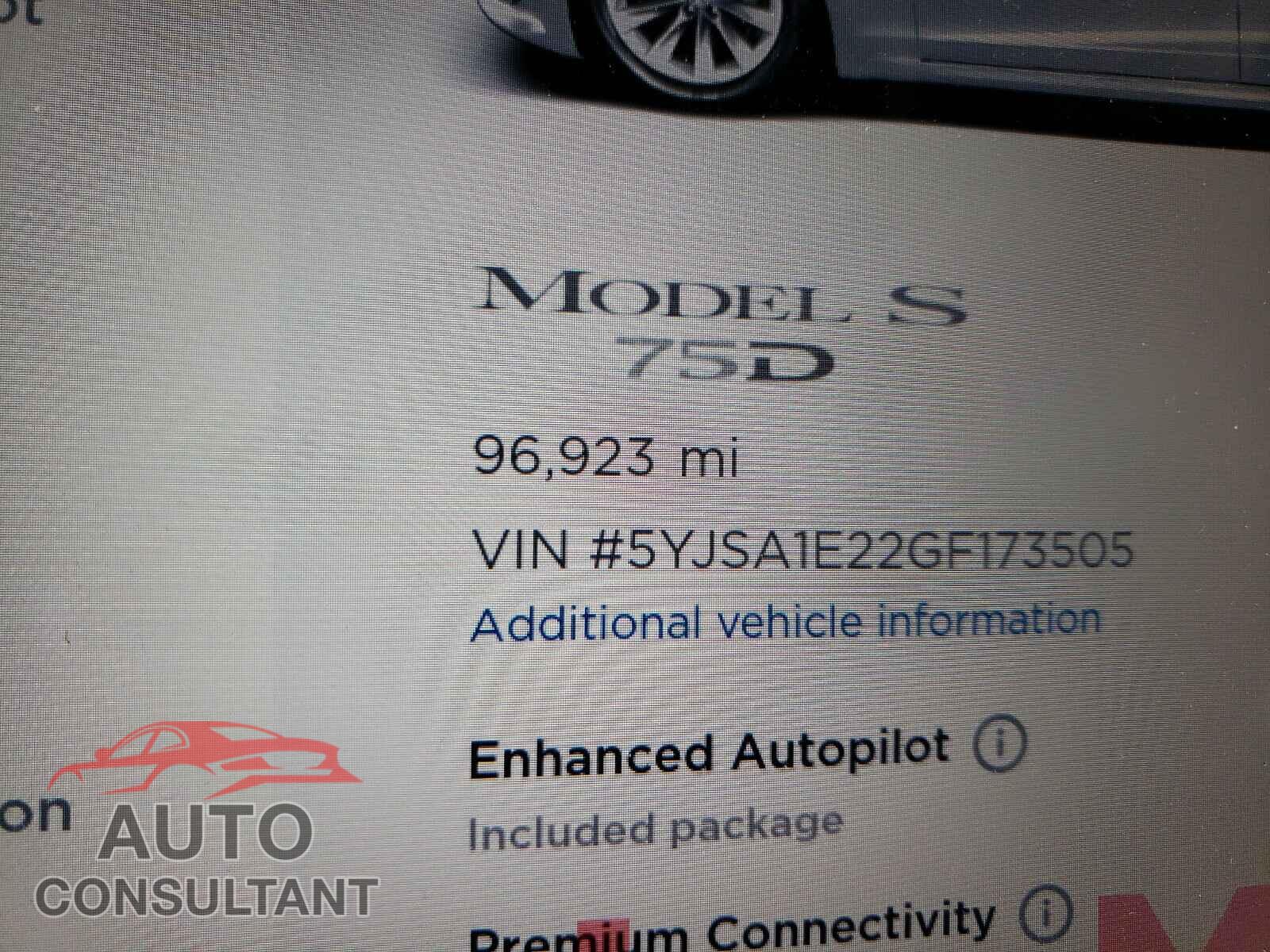 TESLA MODEL S 2016 - 5YJSA1E22GF173505