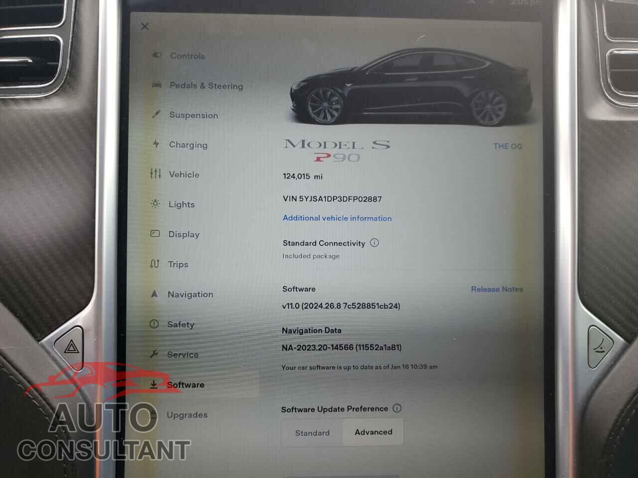 TESLA MODEL S 2013 - 5YJSA1DP3DFP02887