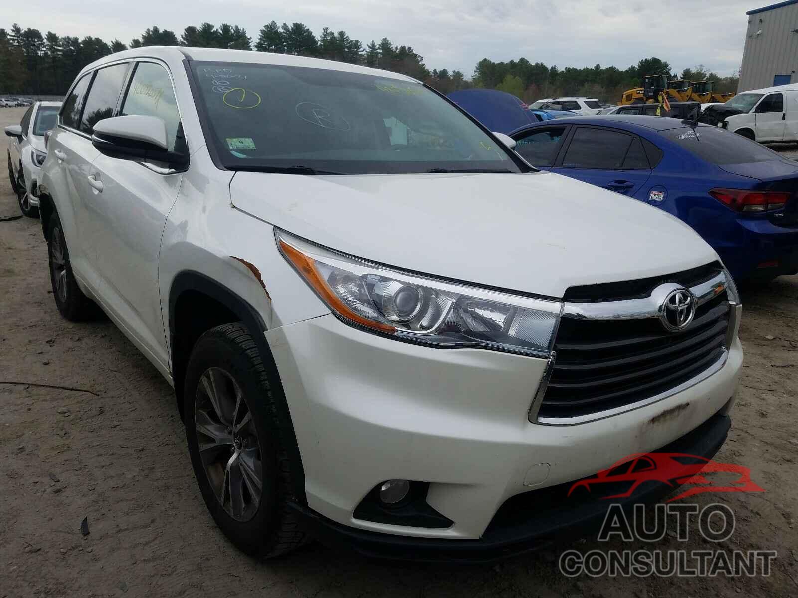 TOYOTA HIGHLANDER 2016 - 5TDBKRFH1GS309519