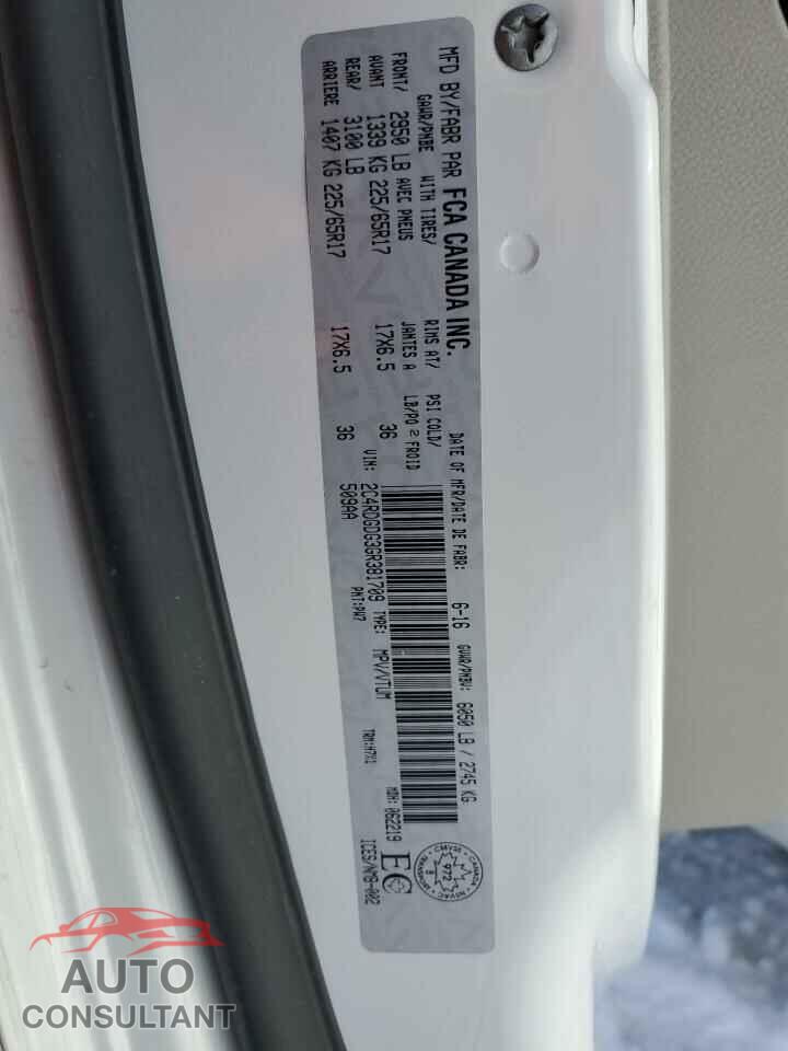 DODGE CARAVAN 2016 - 2C4RDGDG3GR381709