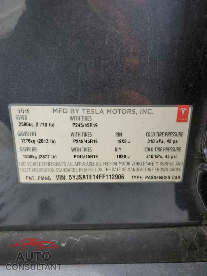 TESLA MODEL S 2015 - 5YJSA1E14FF112906