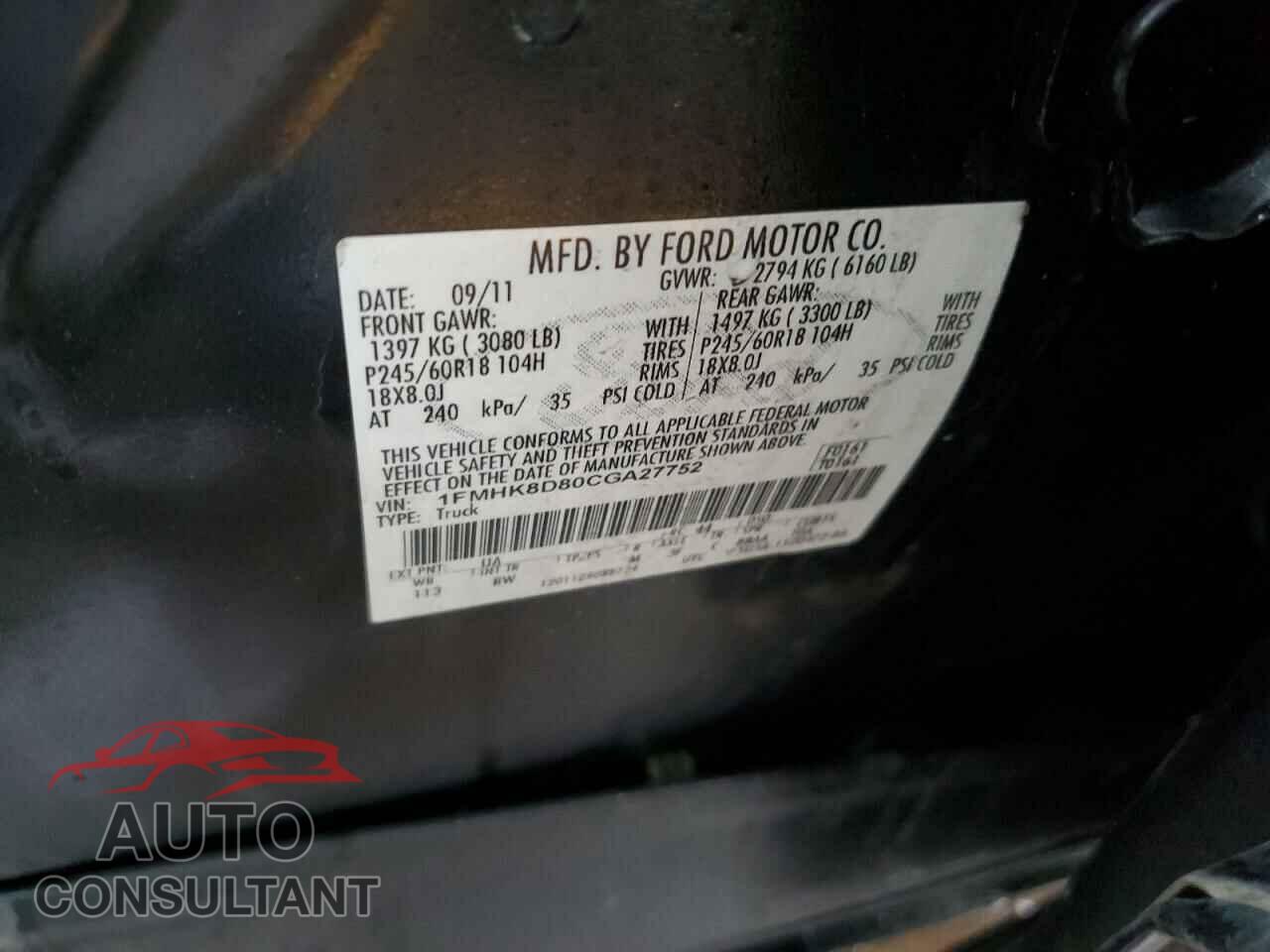 FORD EXPLORER 2012 - 1FMHK8D80CGA27752