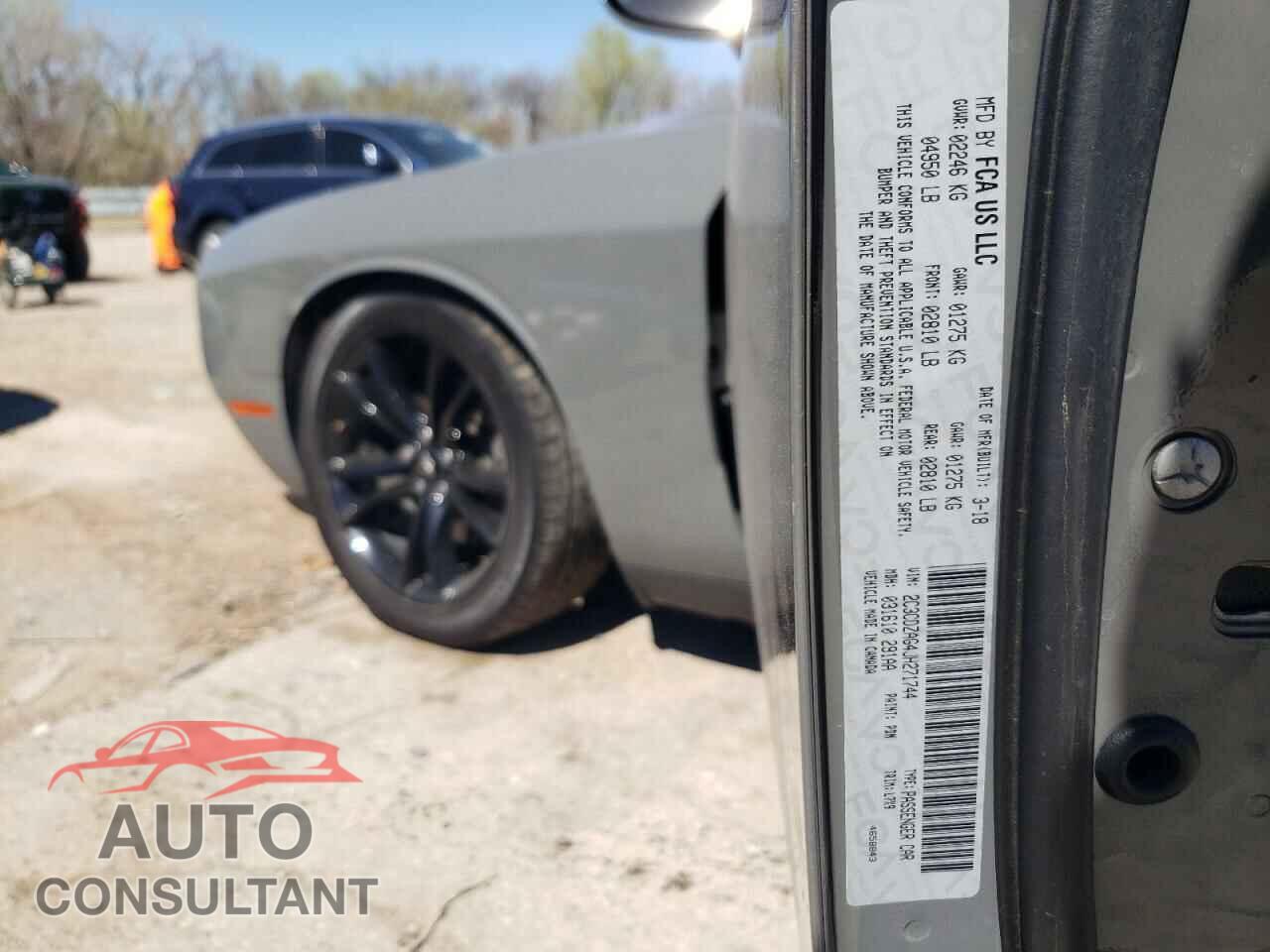 DODGE CHALLENGER 2018 - 2C3CDZAG4JH271744