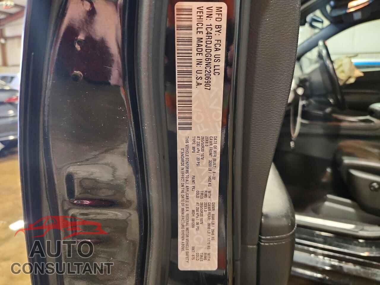 DODGE DURANGO 2022 - 1C4RDJDG6NC206907