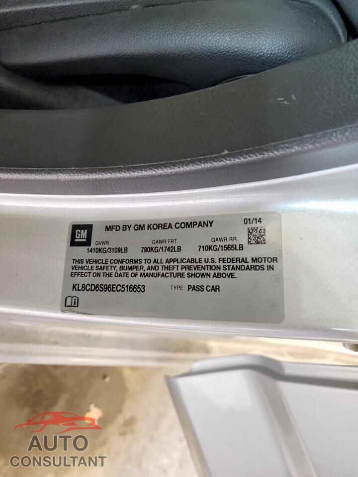 CHEVROLET SPARK 2014 - KL8CD6S96EC516653