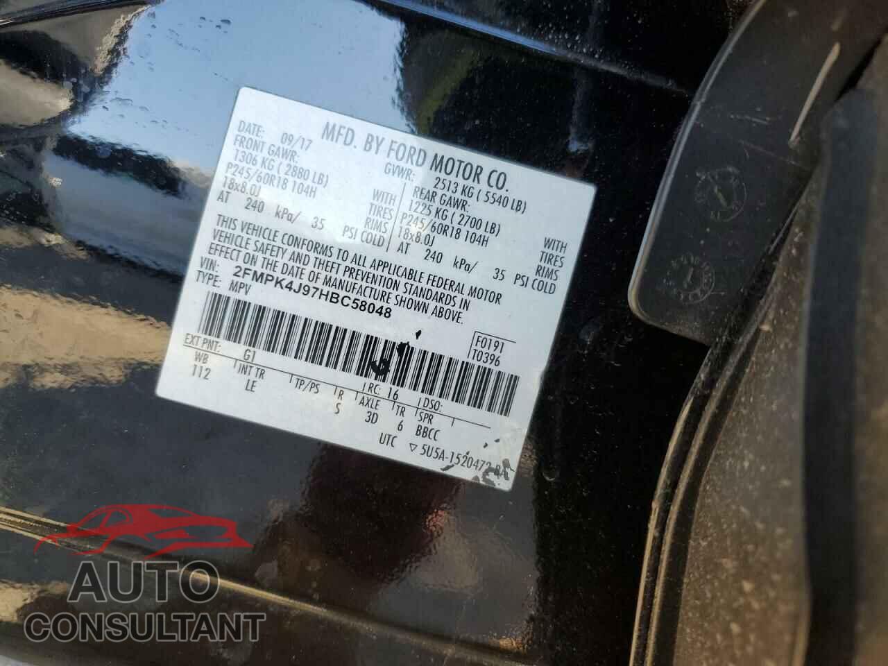 FORD EDGE 2017 - 2FMPK4J97HBC58048