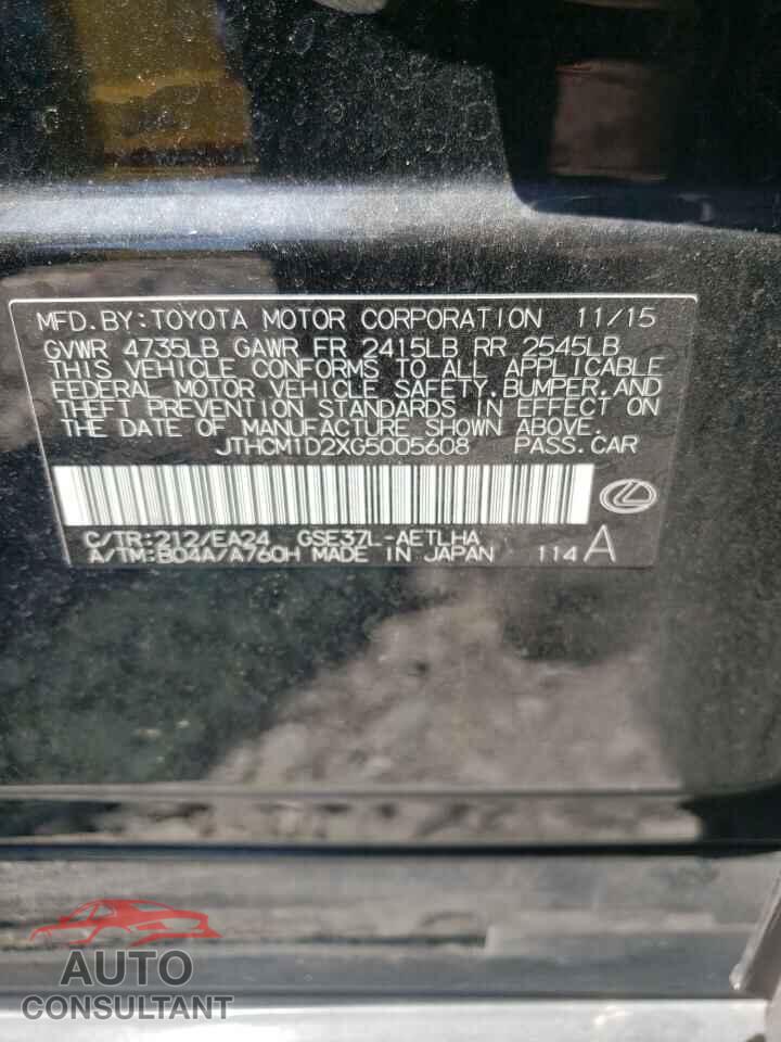 LEXUS IS 2016 - JTHCM1D2XG5005608