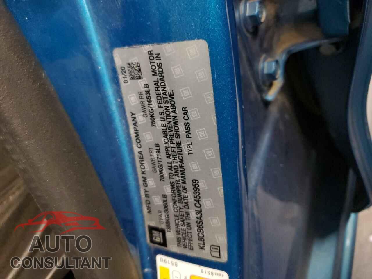 CHEVROLET SPARK 2020 - KL8CB6SA3LC453959