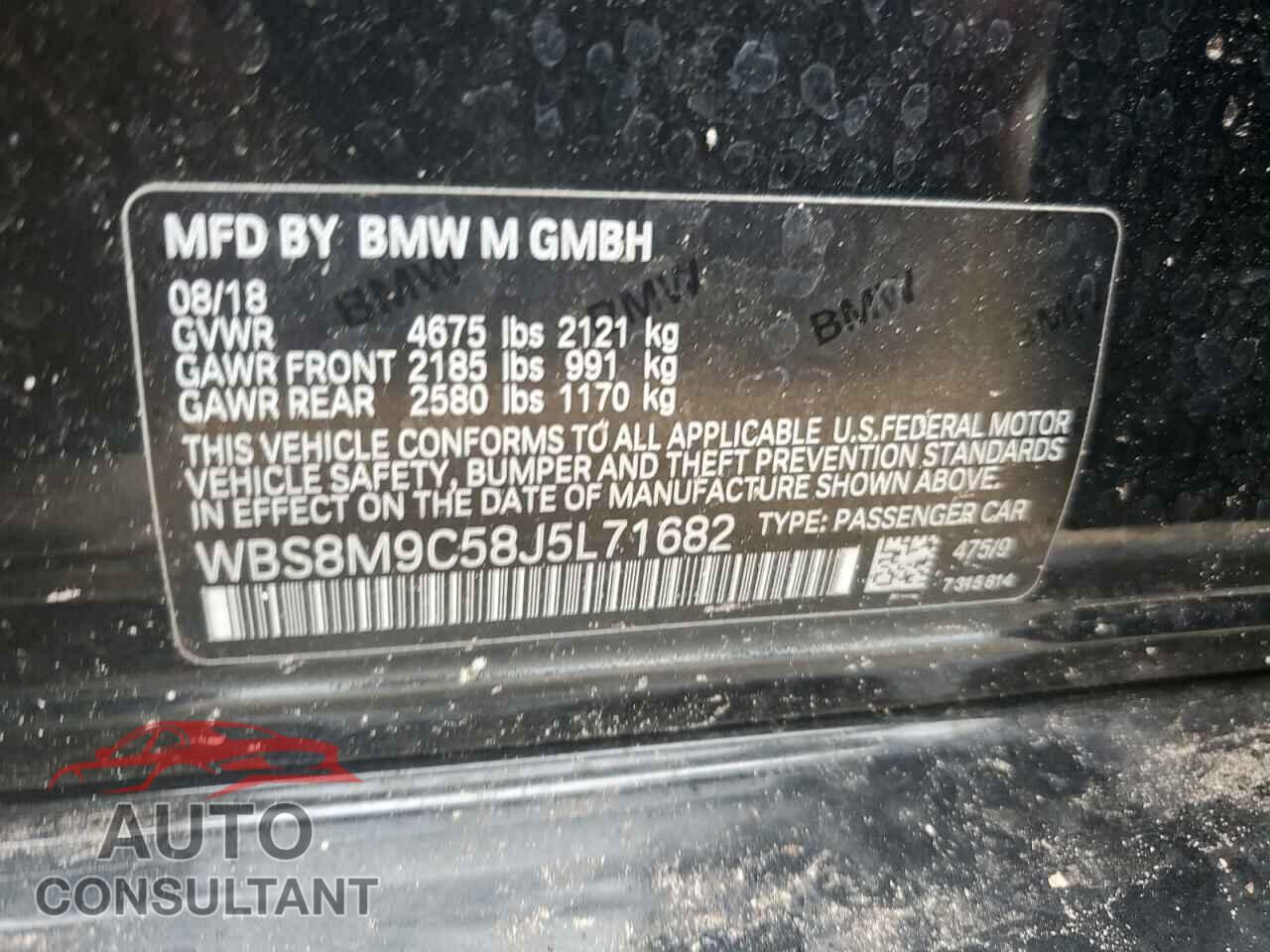 BMW M3 2018 - WBS8M9C58J5L71682