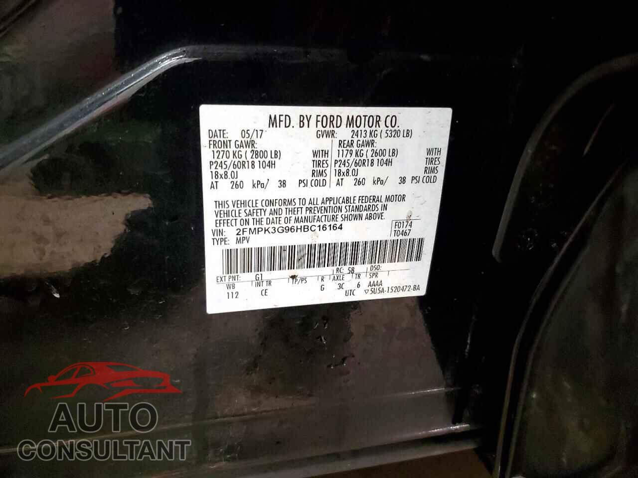 FORD EDGE 2017 - 2FMPK3G96HBC16164