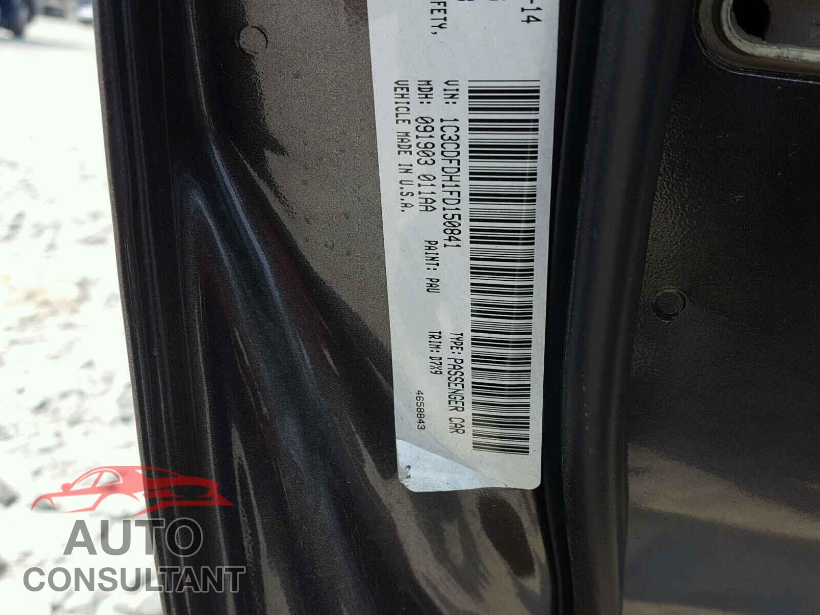 DODGE DART 2015 - 1C3CDFDH1FD150841