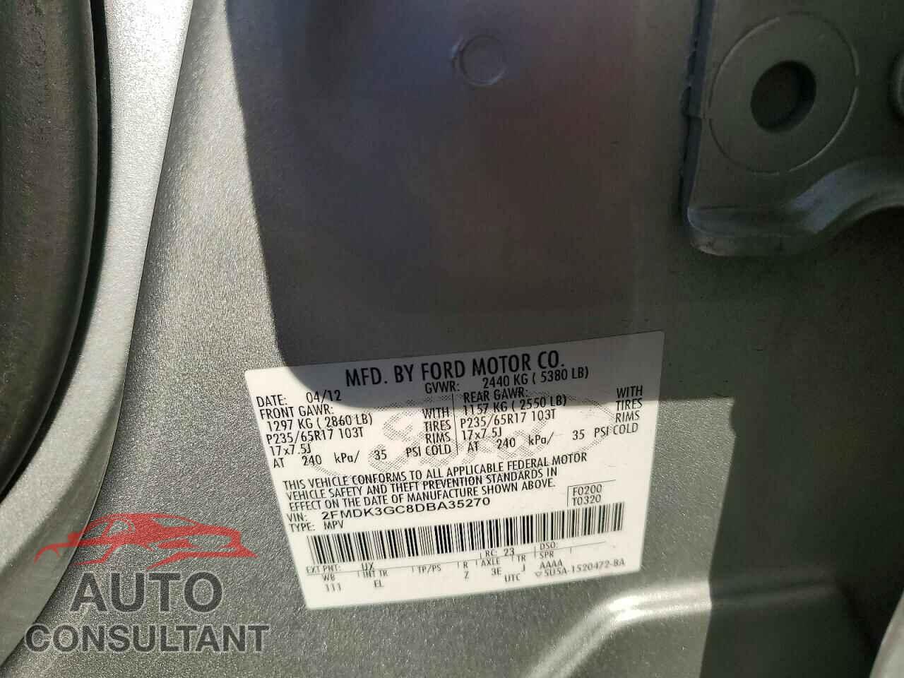 FORD EDGE 2013 - 2FMDK3GC8DBA35270