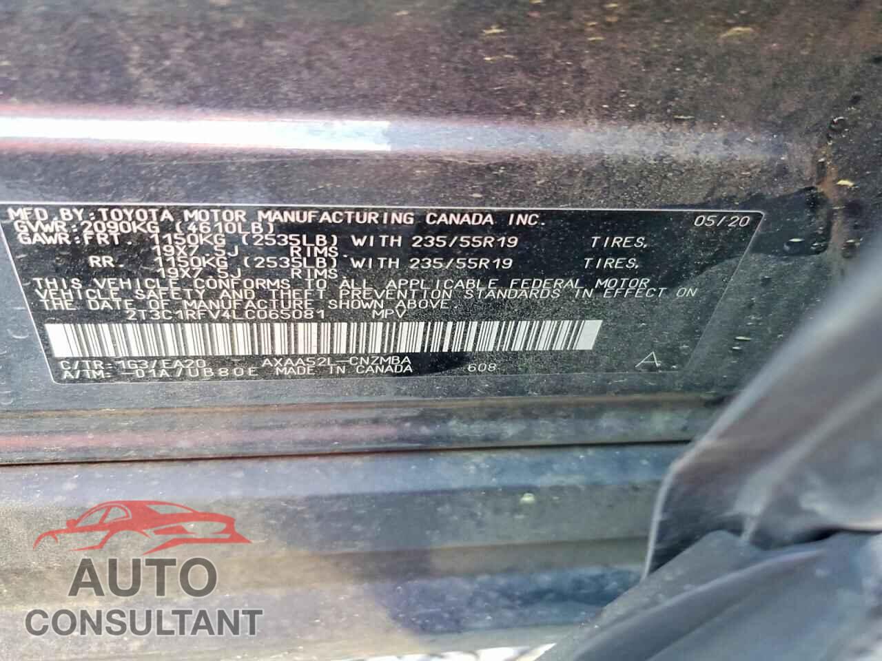 TOYOTA RAV4 2020 - 2T3C1RFV4LC065081