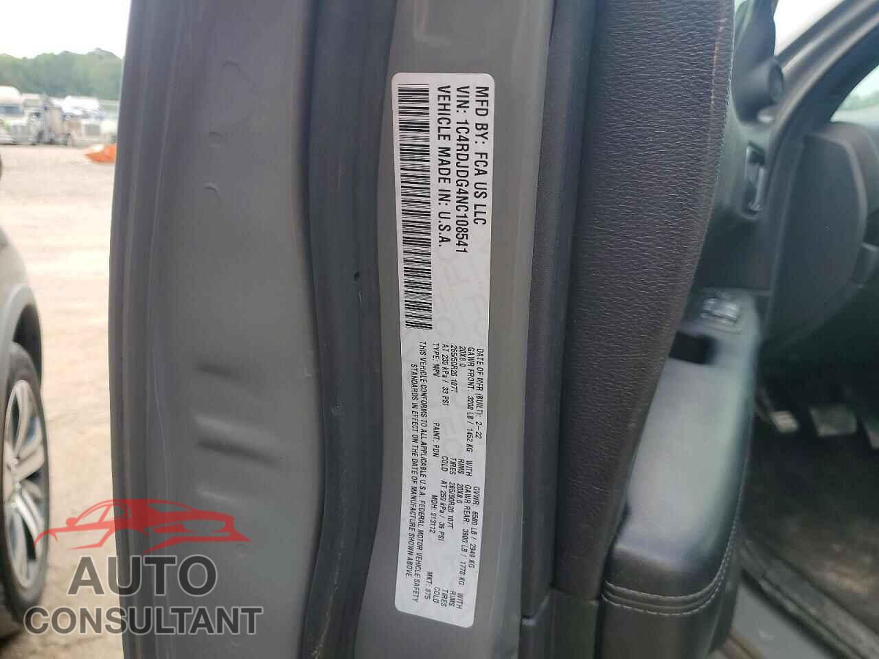 DODGE DURANGO 2022 - 1C4RDJDG4NC108541