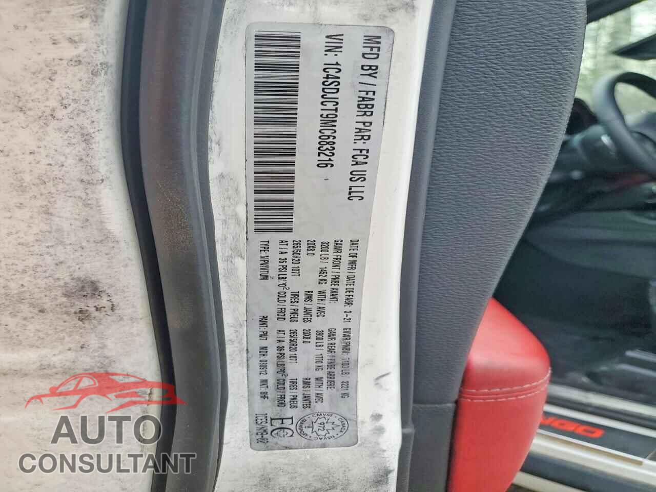 DODGE DURANGO 2021 - 1C4SDJCT9MC683216