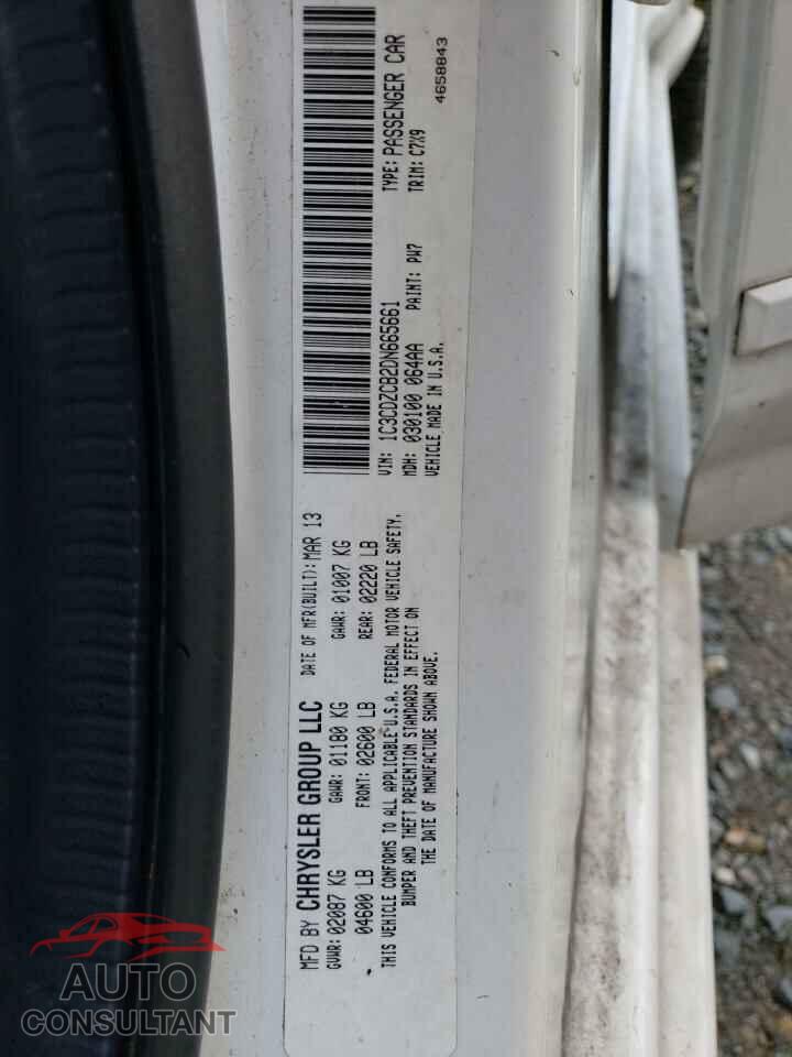 DODGE AVENGER 2013 - 1C3CDZCB2DN665661