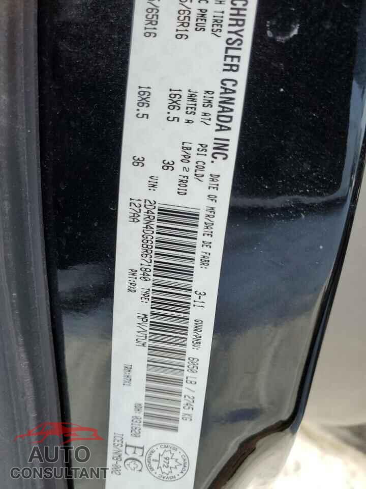 DODGE CARAVAN 2011 - 2D4RN4DG6BR671840