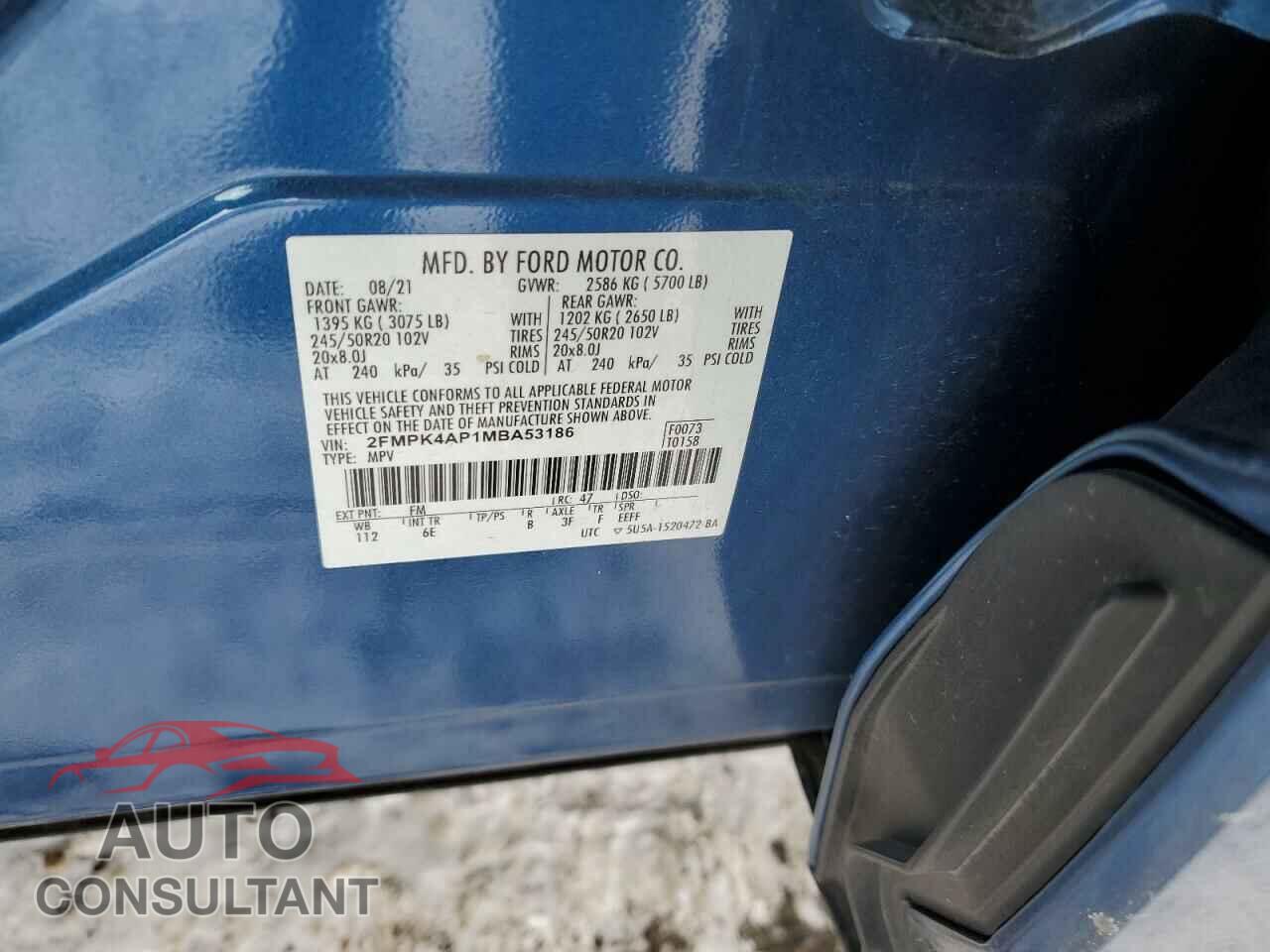 FORD EDGE 2021 - 2FMPK4AP1MBA53186