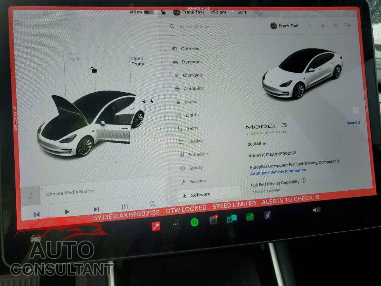 TESLA MODEL 3 2017 - 5YJ3E1EAXHF002132