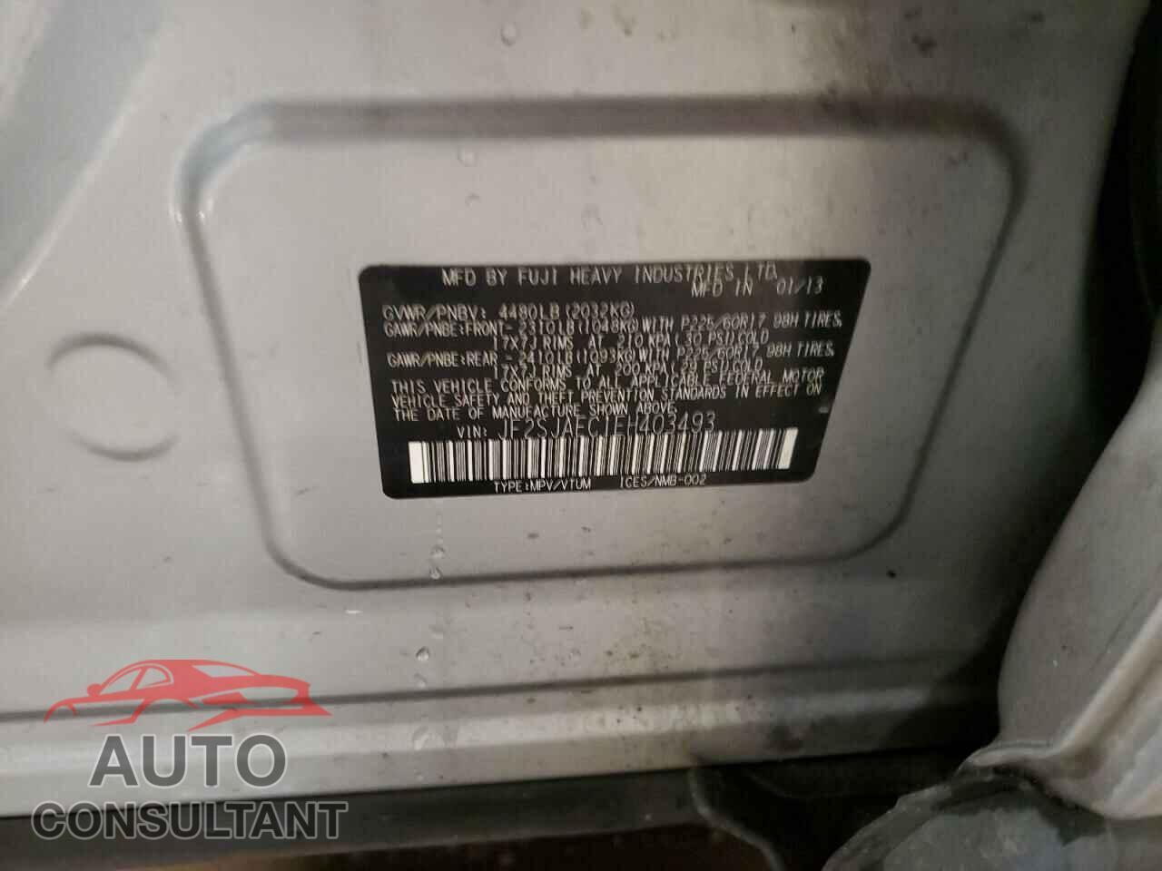 SUBARU FORESTER 2014 - JF2SJAEC1EH403493