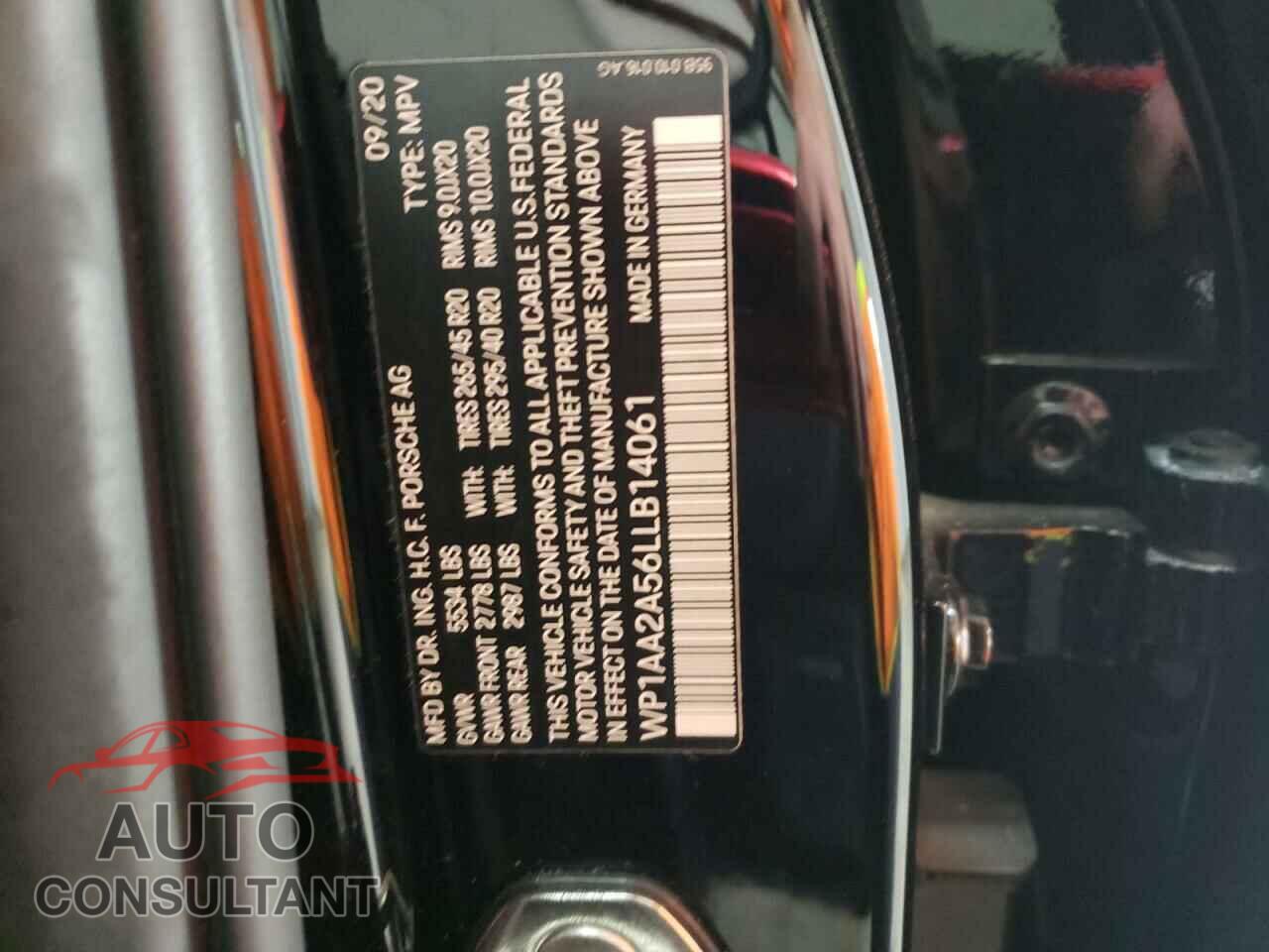 PORSCHE MACAN 2020 - WP1AA2A56LLB14061