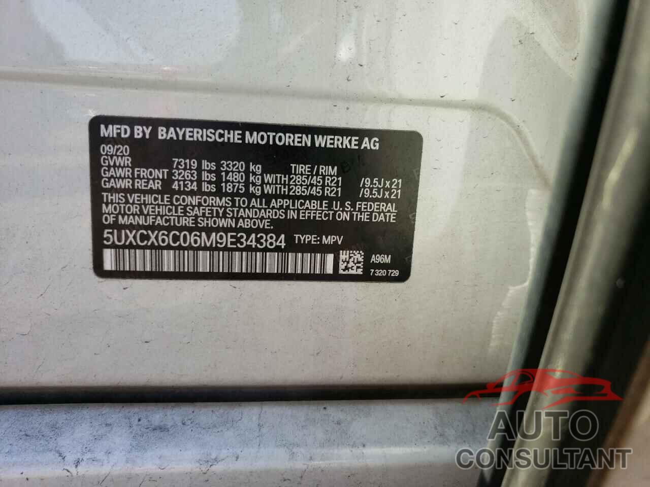 BMW X7 2021 - 5UXCX6C06M9E34384